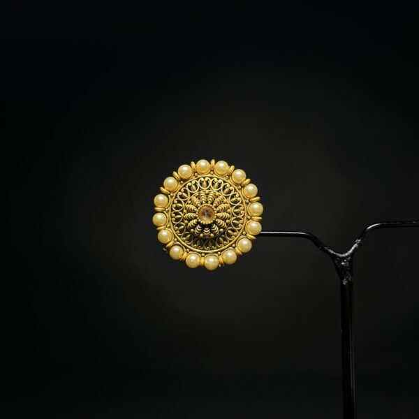 Antique Pearl Stud Earrings – Classic Ethnic Look - Image 3