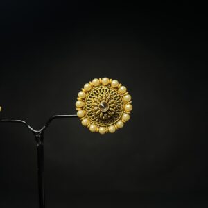 Alternative view of Antique Pearl Stud Earrings – Classic Ethnic Look