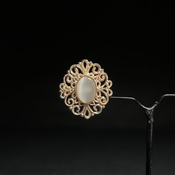 Rose Gold Filigree Pearl Stud Earrings - Image 3