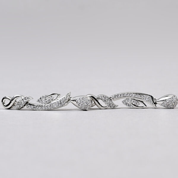 Teardrop Curve American Diamond Necklace Set – Rose Gold & Silver Variants - Image 6