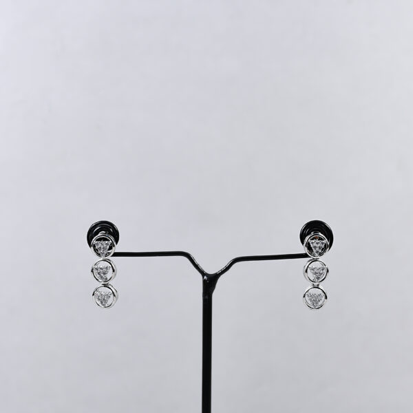 Round Cage American Diamond Necklace Set – Rose Gold & Silver Variants - Image 5