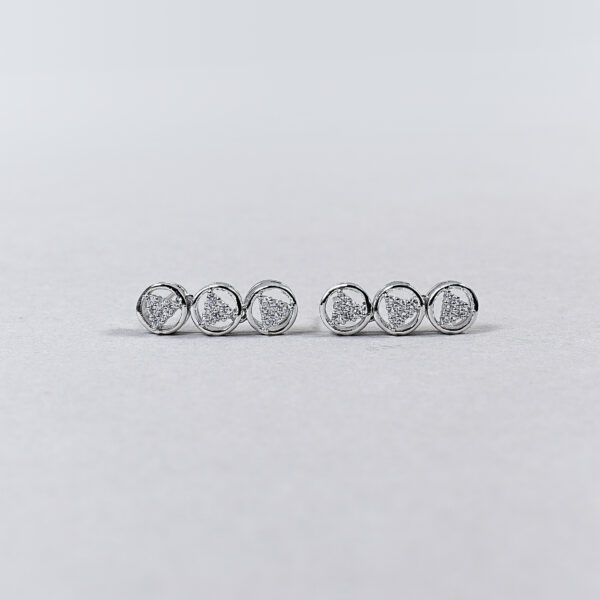Round Cage American Diamond Necklace Set – Rose Gold & Silver Variants - Image 6
