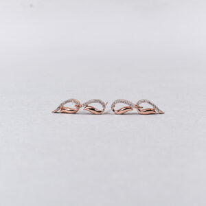 Alternative view of Twist Link American Diamond Necklace Set – Rose Gold & Silver Variants