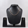 Twist Link American Diamond Necklace Set – Rose Gold & Silver Variants
