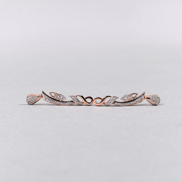 Teardrop Curve American Diamond Necklace Set – Rose Gold & Silver Variants - Image 3