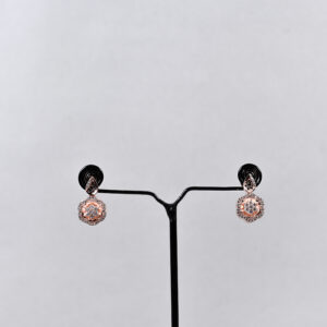 Alternative view of American Diamond Floral Charm Necklace Set – Rose Gold & Silver Variants