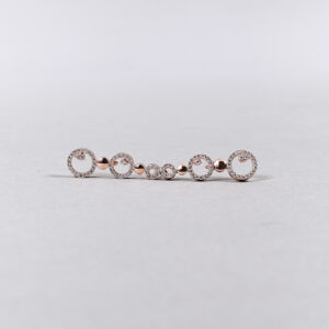 Alternative view of American Diamond Circle Link Necklace Set – Rose Gold & Silver Variants
