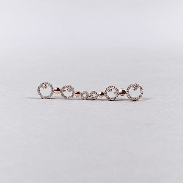 American Diamond Circle Link Necklace Set – Rose Gold & Silver Variants - Image 2