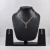 American Diamond Circle Link Necklace Set – Rose Gold & Silver Variants