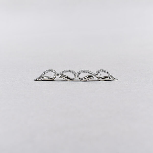 Twist Link American Diamond Necklace Set – Rose Gold & Silver Variants - Image 5