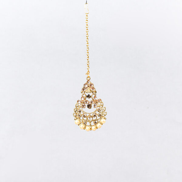 Royal Heritage Pearl Drop Set – Antique Floral Design - Image 3